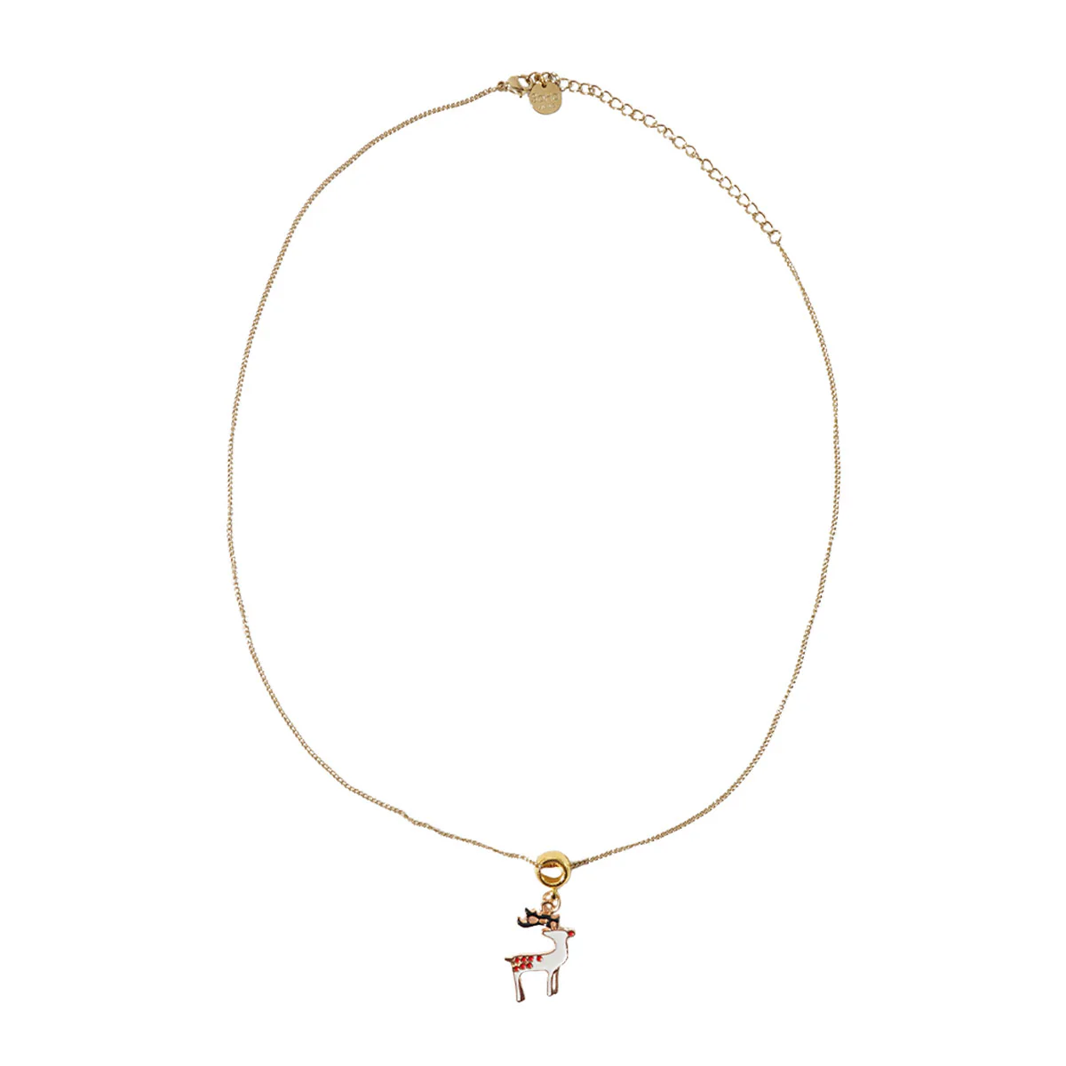 Reindeer Enamel Necklace with Extender