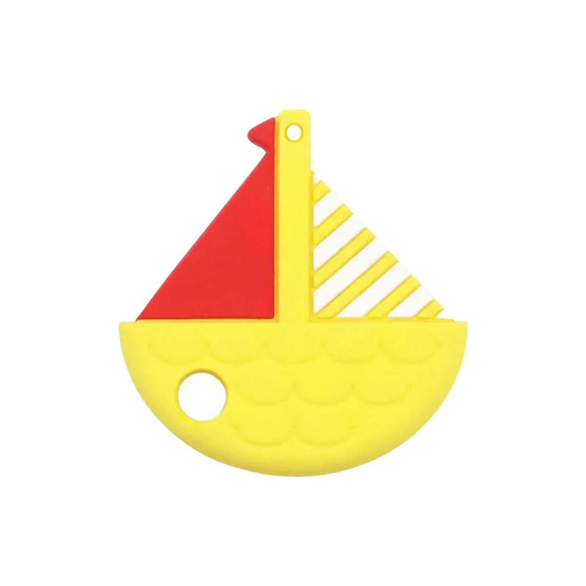 *Sailboat Shape Silicone Teether, Yellow