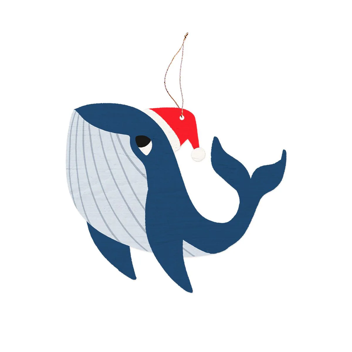 Santa Whale Ornament
