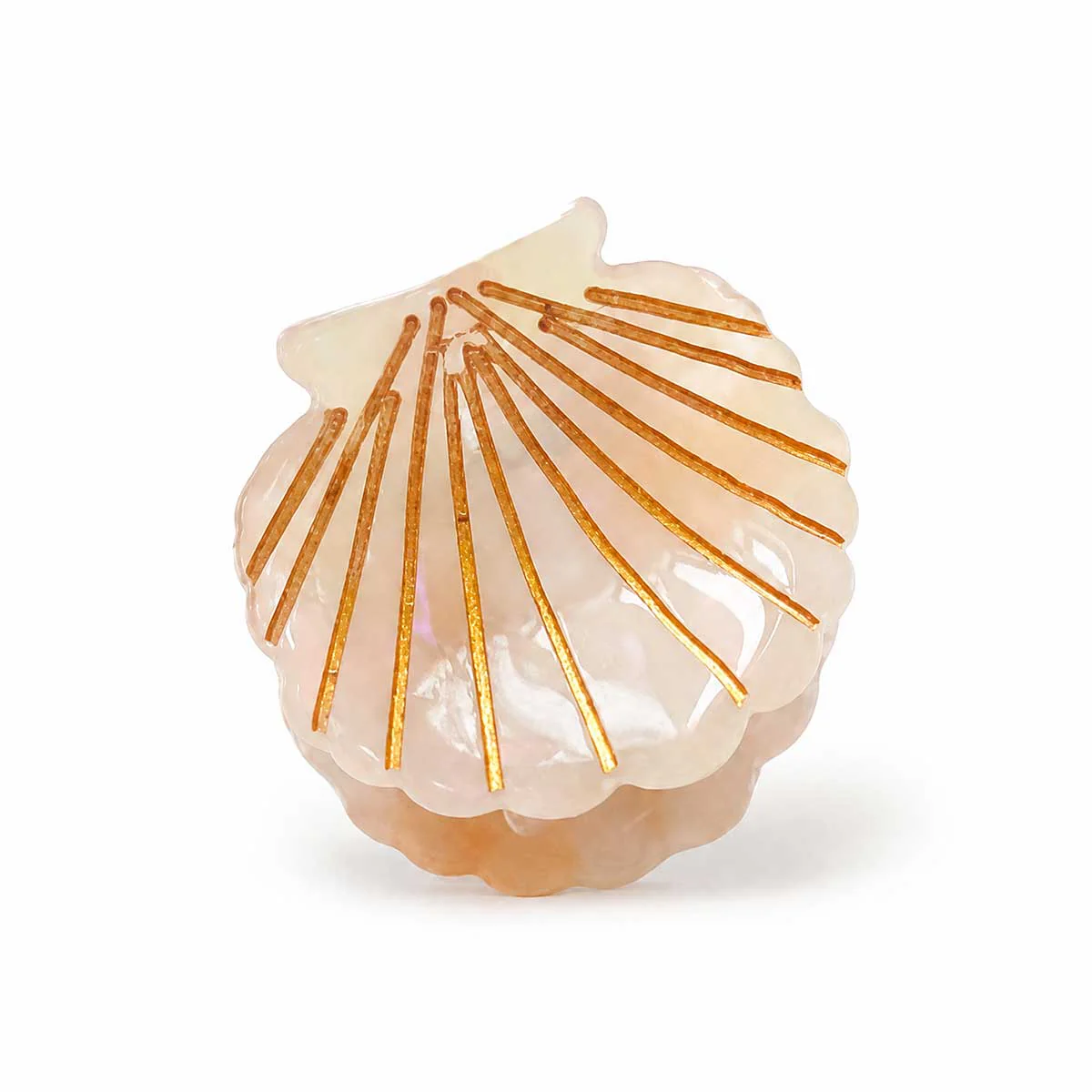 Seashell Hair Claw Clip, Pearly Cream