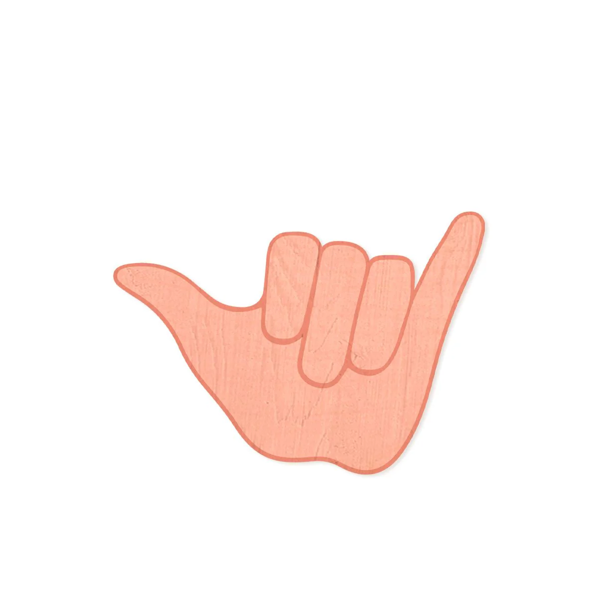 Shaka Hand Wood Shape Magnet