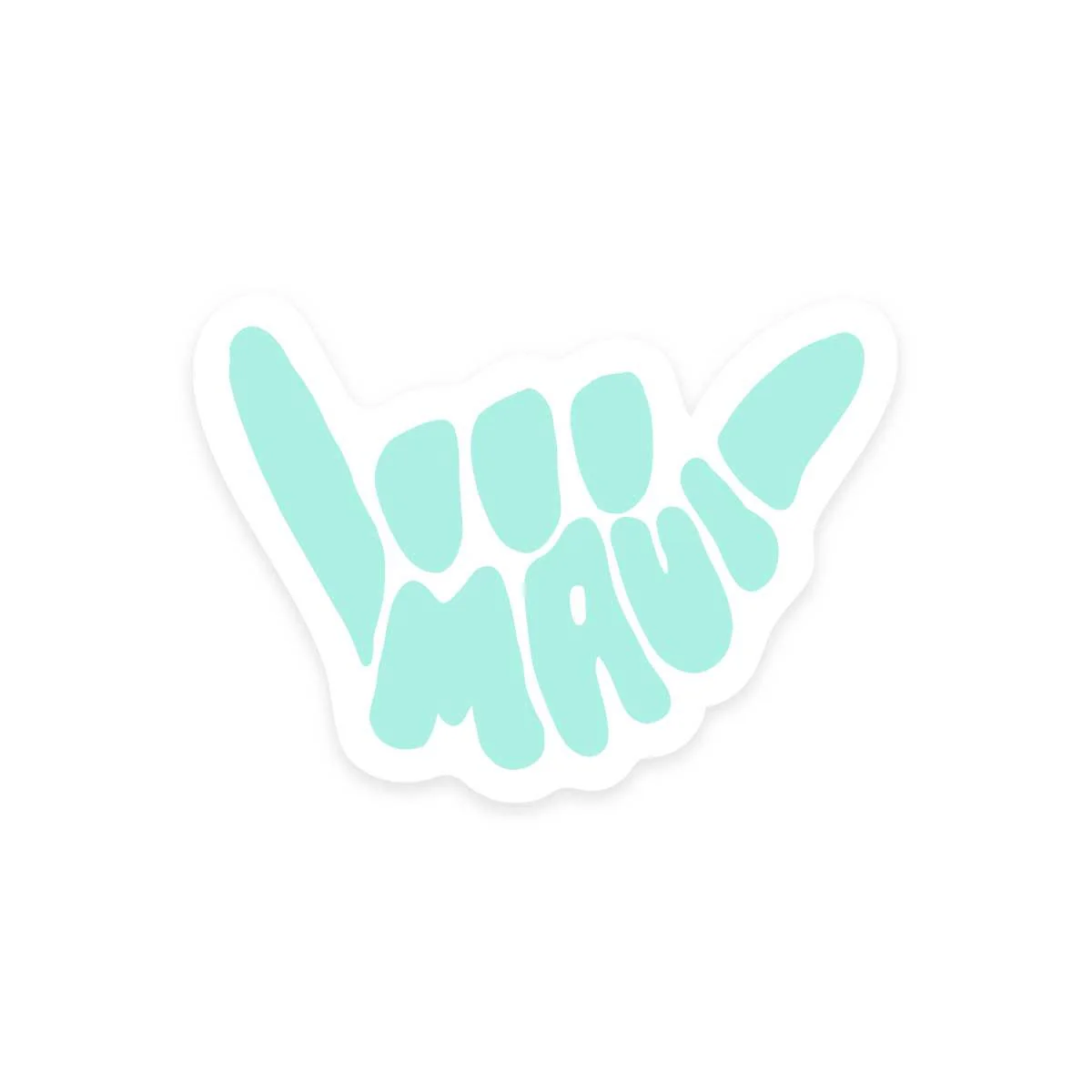 Shaka Maui Sticker, Turquoise