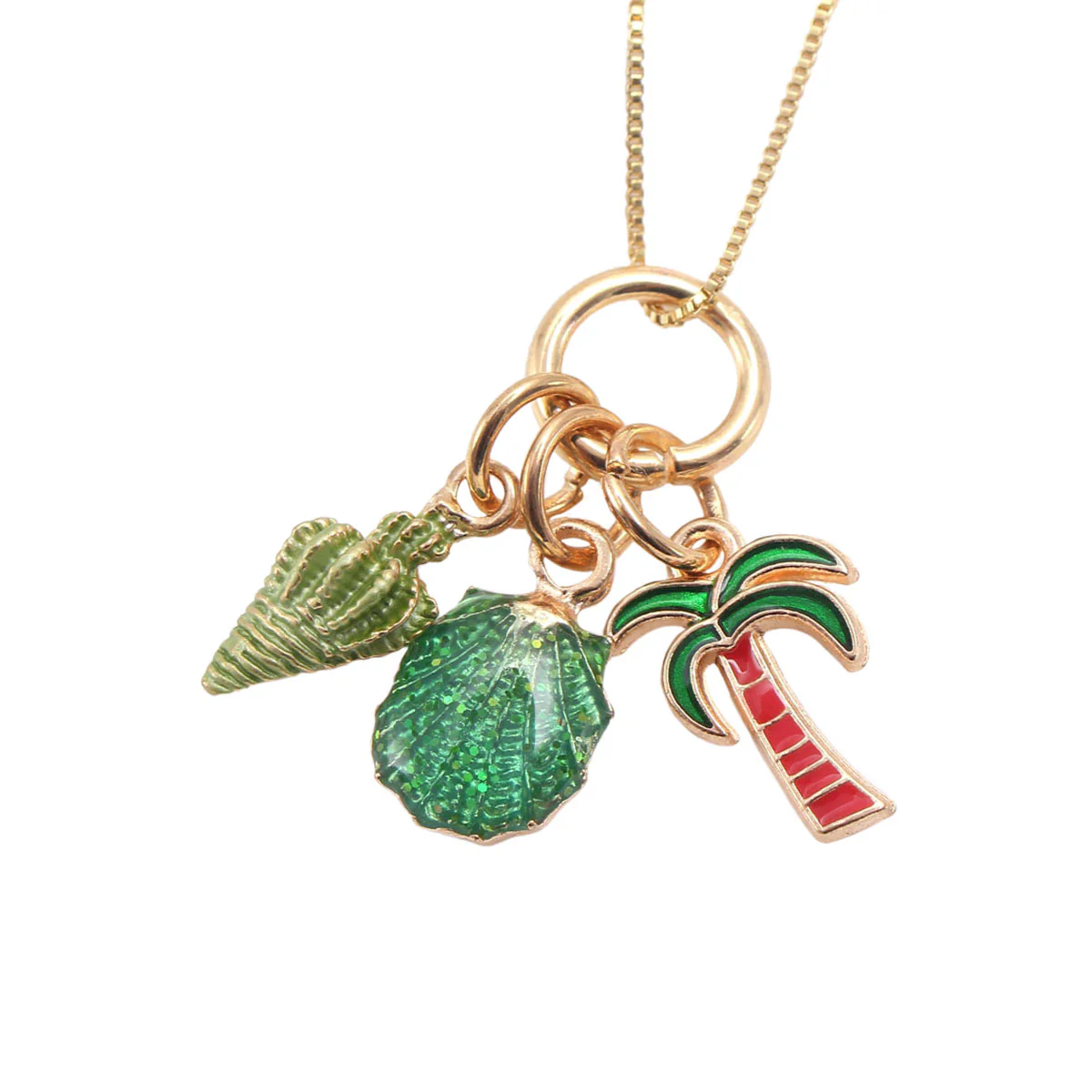 Shell Necklace with Palm Tree