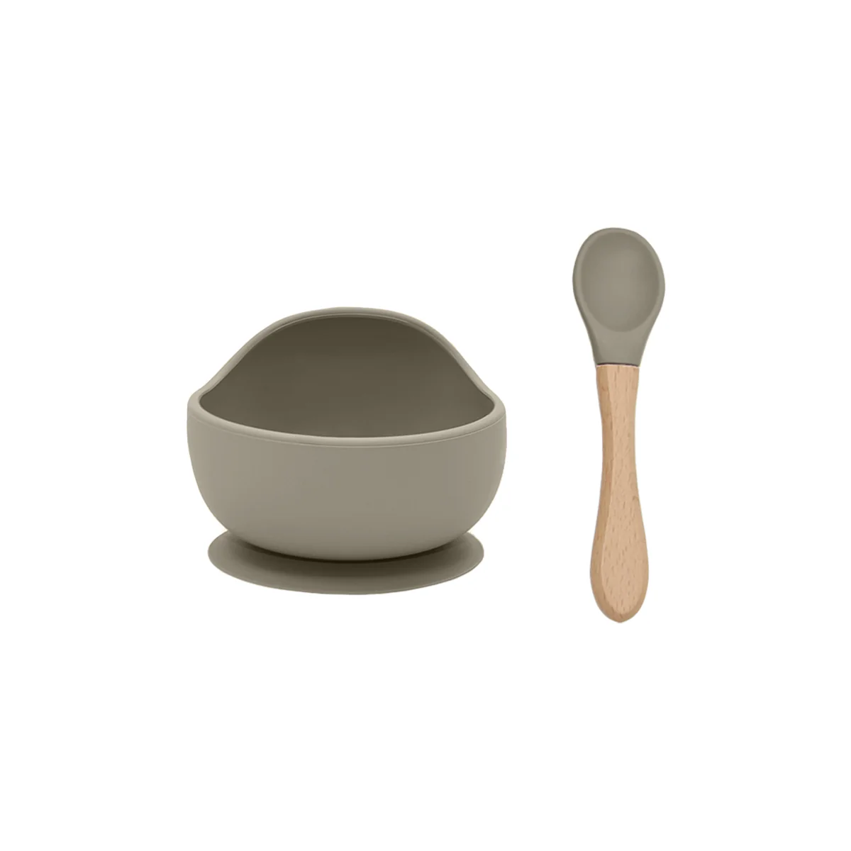 Silicone Bowl & Wooden Spoon Set, Limu