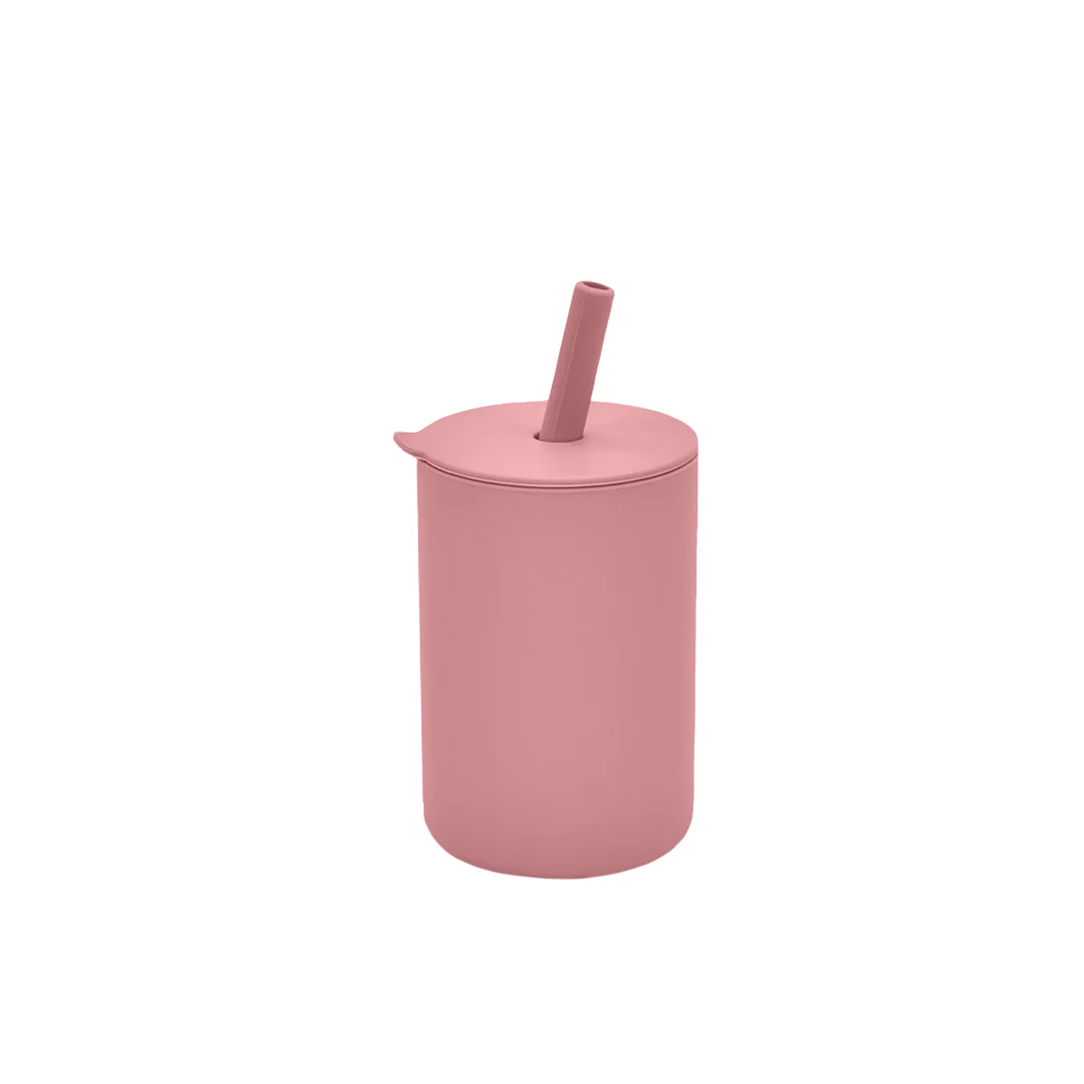 Silicone Cup with Straw, Hibiscus