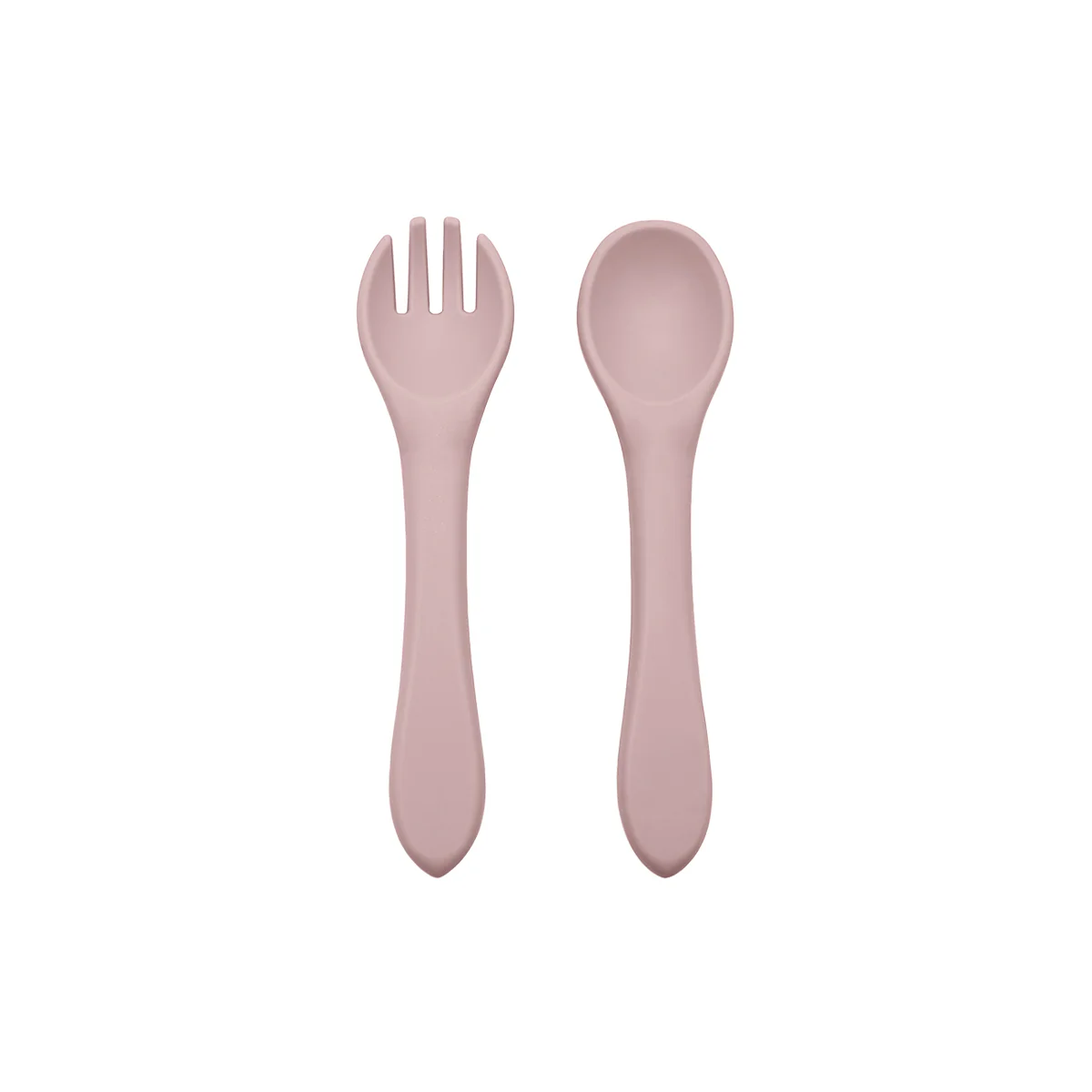 Silicone Fork & Spoon Set, Hawaiian Rose