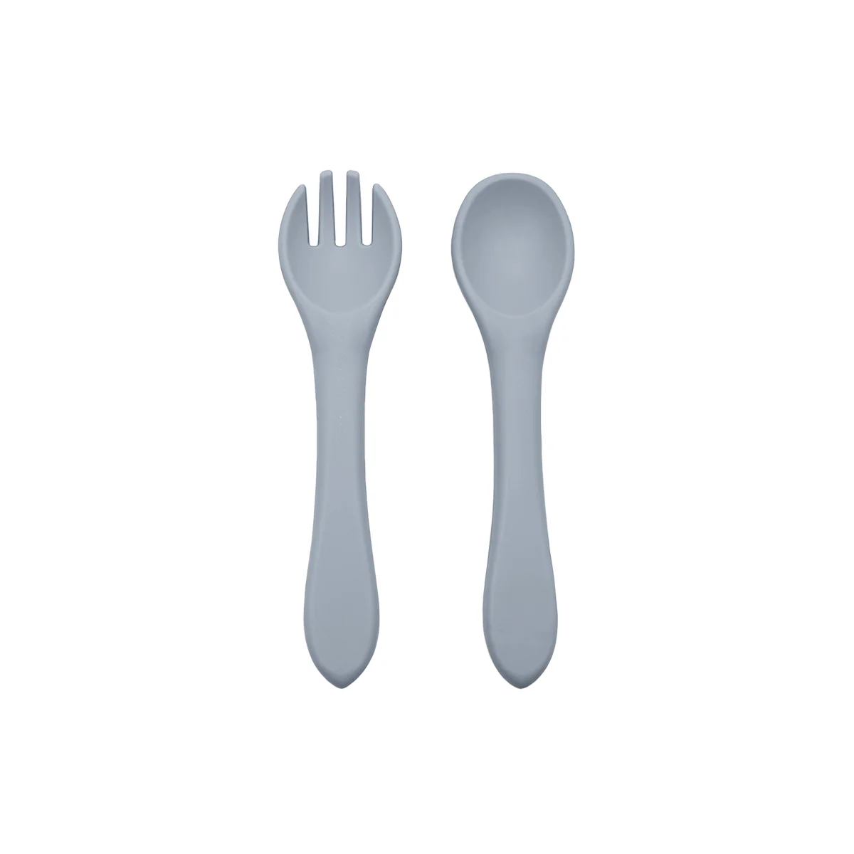 Silicone Fork & Spoon Set, Lava Rock