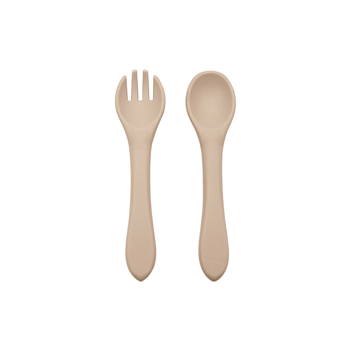 Silicone Fork & Spoon Set, Sand