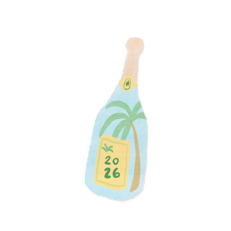 Sip Into The New Year Wood Shape