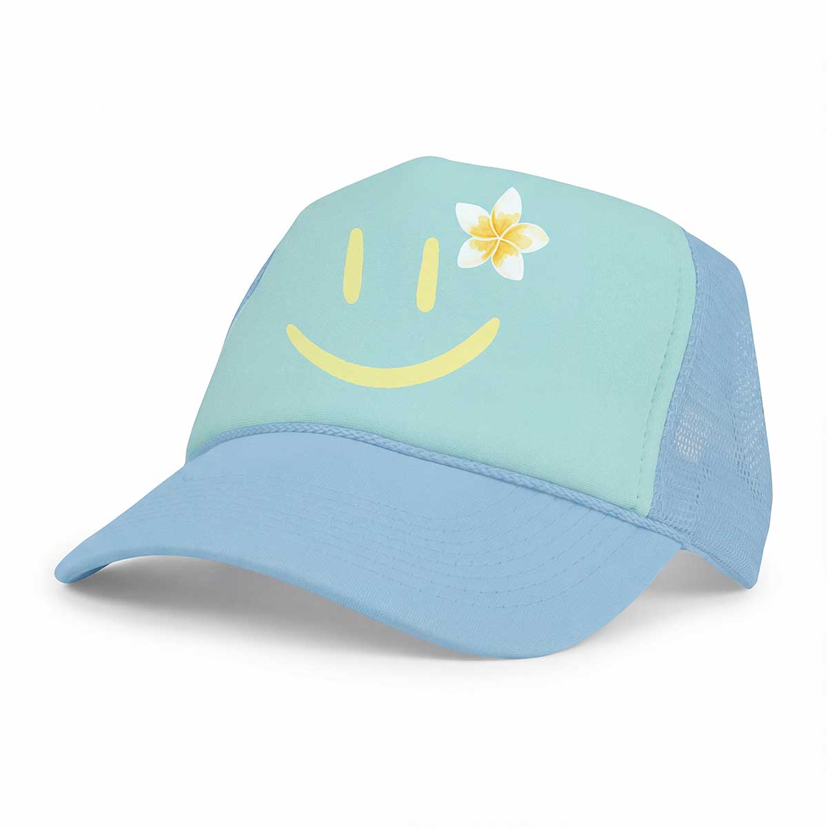 Smiling Bloom Aqua Keiki Trucker Hat