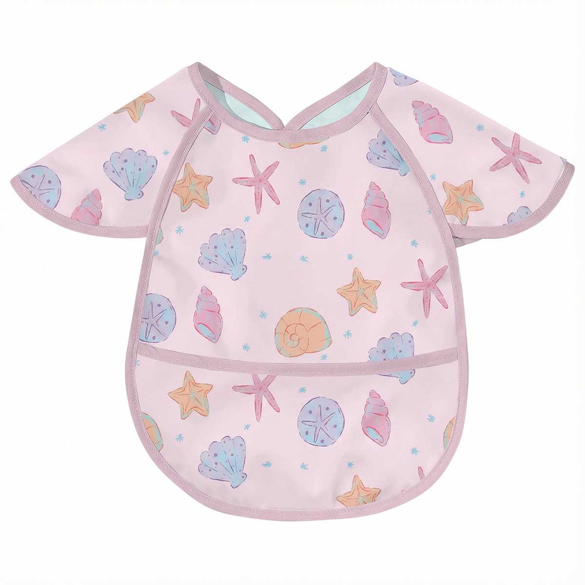 Sparkle Shells Waterproof Bib with Short Sleeves
