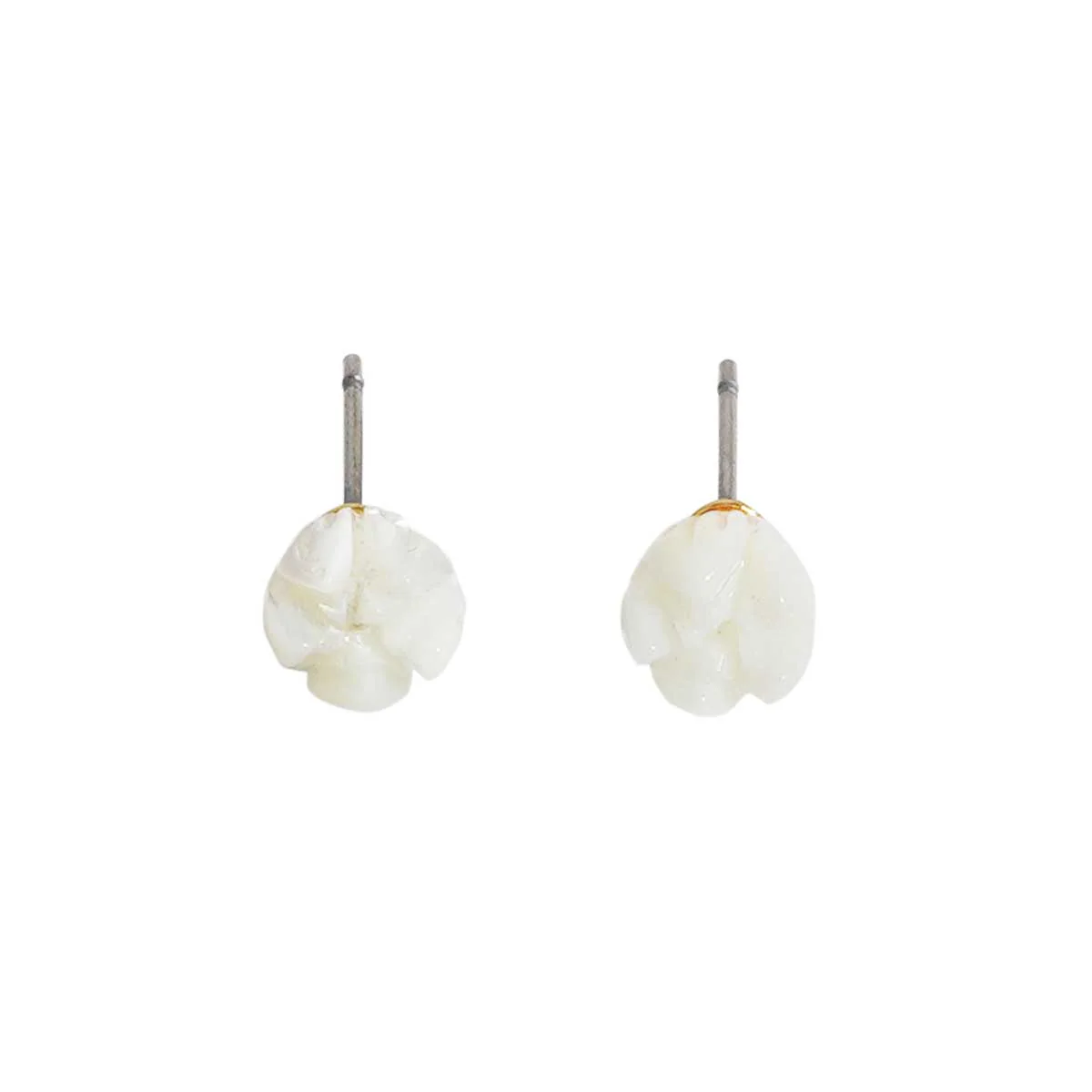 Stud Earrings, MOP Pikake