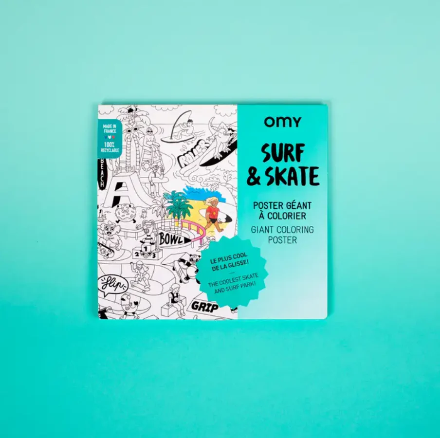 Surf and Skate Giant Coloring Poster