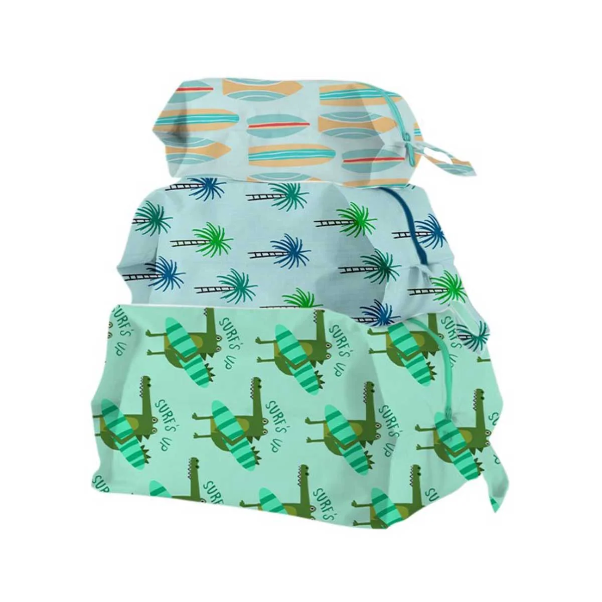 Surfers Paradise 3D Zip Pouch, Set of 3