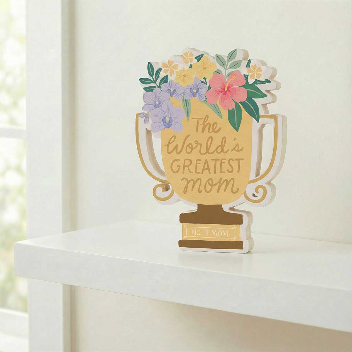 The World's Greatest Mom Trophy Birch Plaque - Image 2