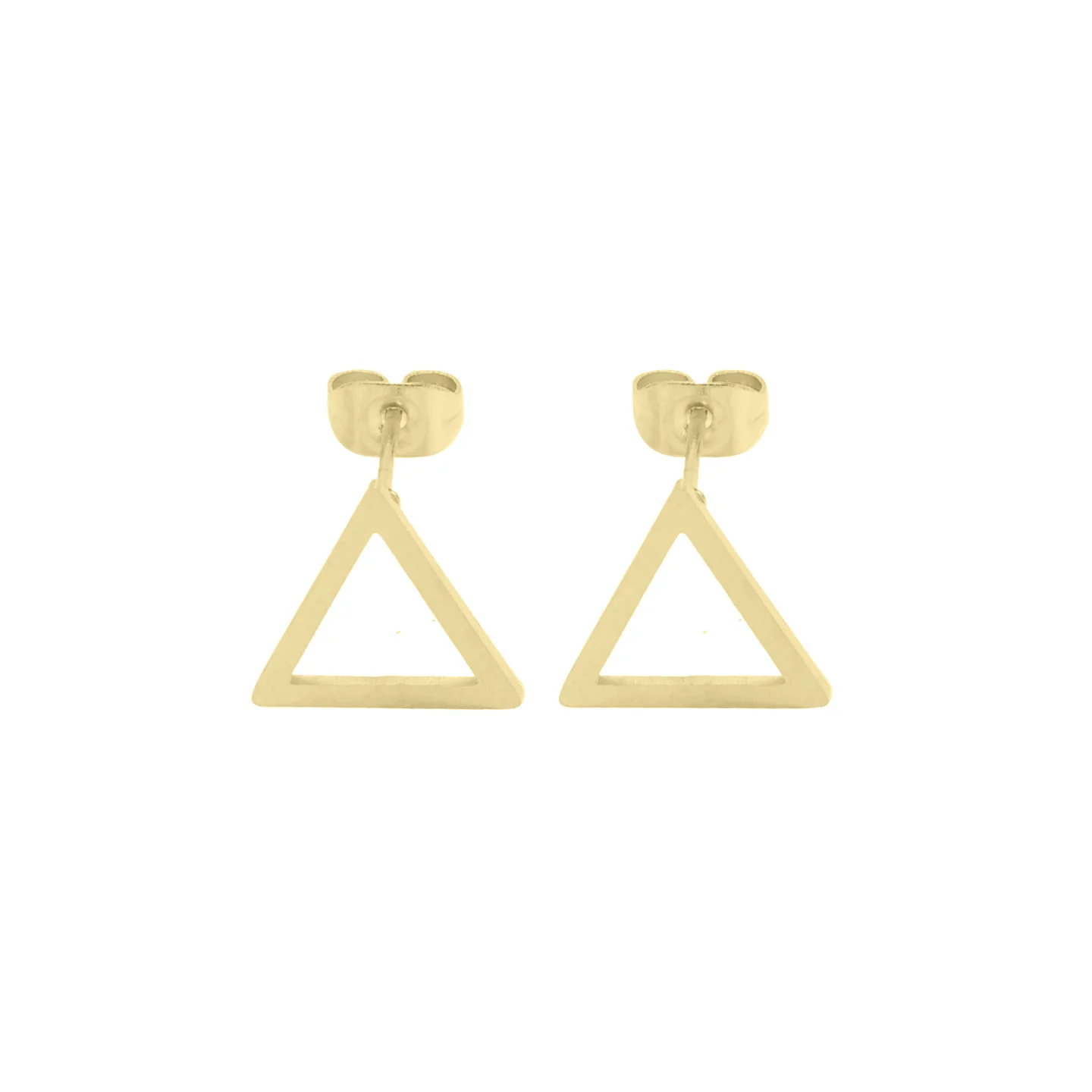 *Triangle Stud Earrings, Gold