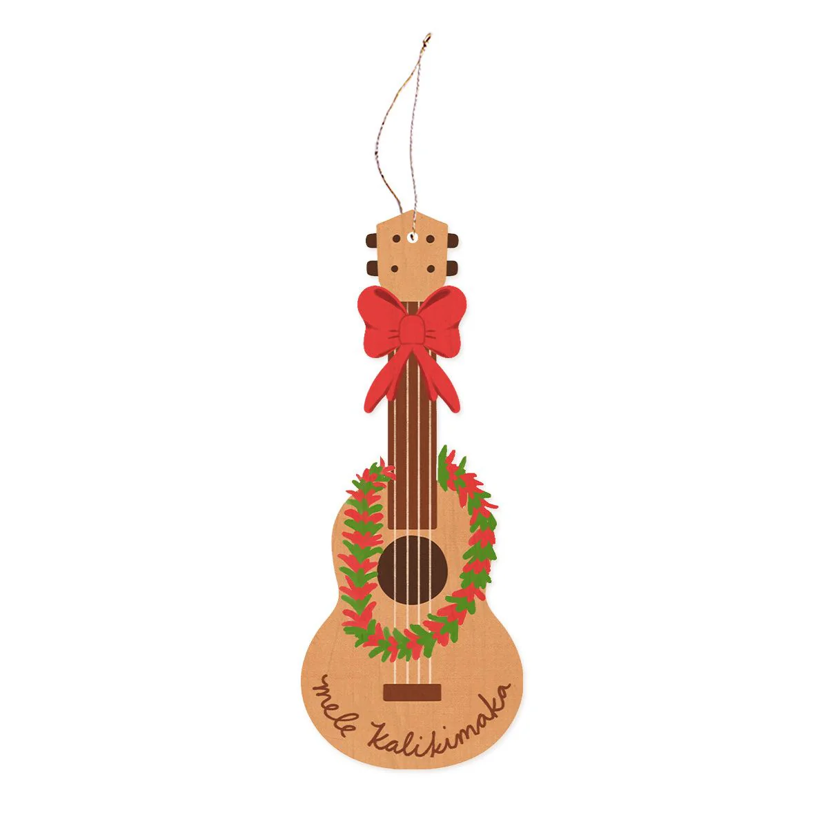 Ukulele Christmas Lei Ornament