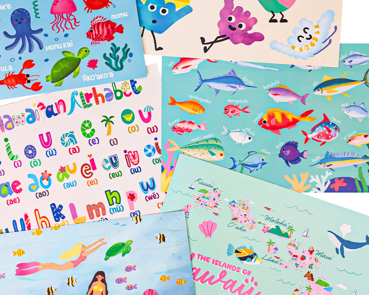 Under the Sea with Diver Girls Keiki Plastic Placemat - Image 12