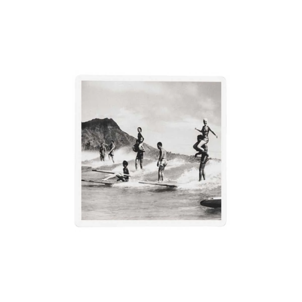 Vintage Surf Waikiki Ceramic Coaster