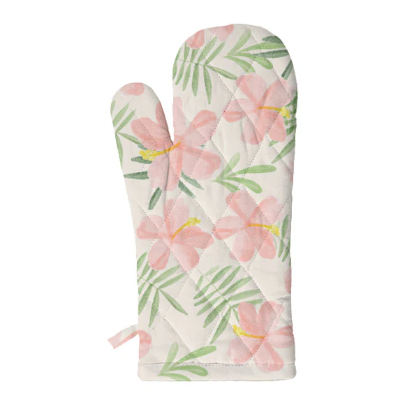 *Watercolor Hibiscus Oven Mitt