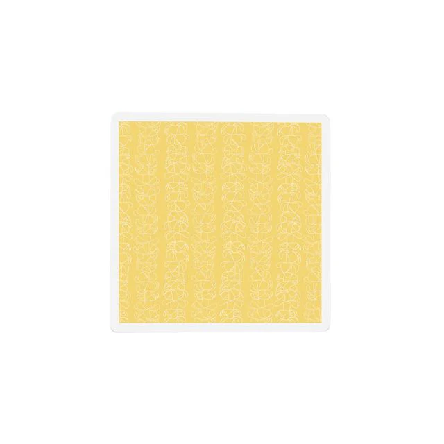 White Outline Puakenikeni Ceramic Square Coaster